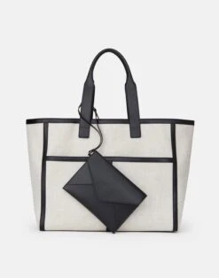 Linen-Hemp Garden L Tote 10 Linen-Hemp Garden L Tote -Lafayette 148 Store a2634 hgbx black multi back 1