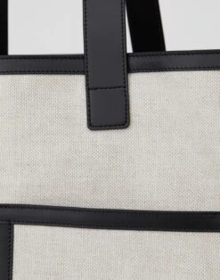 Linen-Hemp Garden L Tote 12 Linen-Hemp Garden L Tote -Lafayette 148 Store a2634 hgbx black multi detail2 1