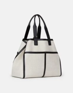 Linen-Hemp Garden L Tote 11 Linen-Hemp Garden L Tote -Lafayette 148 Store a2634 hgbx black multi detail 1