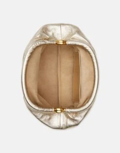 Metallic Lambskin Leather Pochette Clutch 10 Metallic Lambskin Leather Pochette Clutch -Lafayette 148 Store a2676 hgbx gold detail