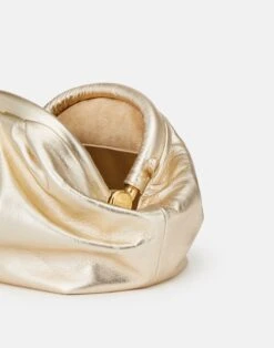 Metallic Lambskin Leather Pochette Clutch 11 Metallic Lambskin Leather Pochette Clutch -Lafayette 148 Store a2676 hgbx gold detail2