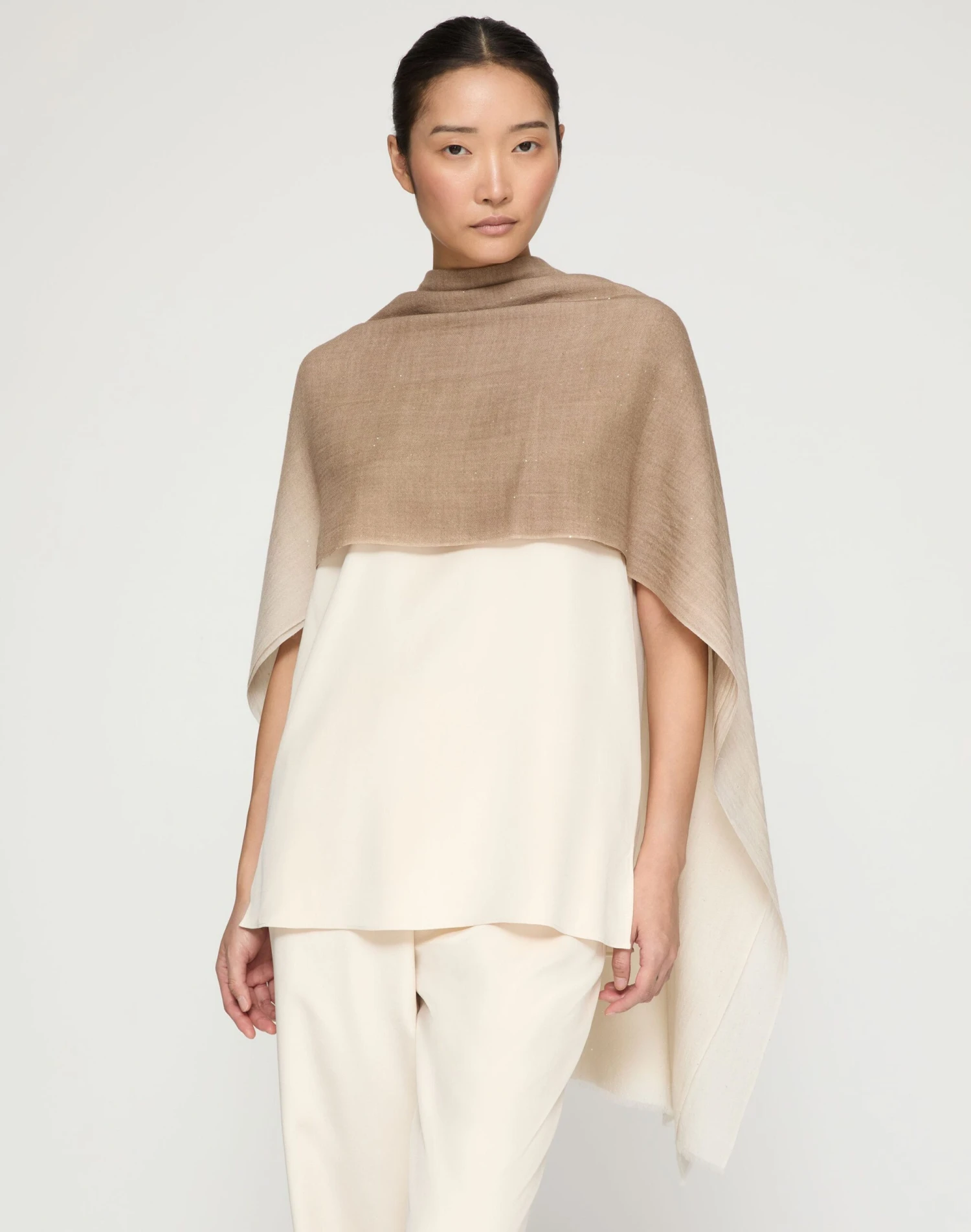 Hand Dip Dyed Sequin Wool Shawl 4 Hand Dip Dyed Sequin Wool Shawl - Image 4