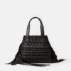 Handwoven Fringe Leather & Suede L Tote—Small 13 Handwoven Fringe Leather & Suede L Tote—Small -Lafayette 148 Store a2792 hgbx black