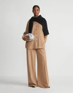 Camel Hair Drop Shoulder Shirt Jacket -Lafayette 148 Store mbdc5h 1d39 camel full