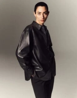 Nappa Lambskin Leather Shirt Jacket -Lafayette 148 Store mbdc5r l215 black elevated