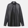 Nappa Lambskin Leather Shirt Jacket -Lafayette 148 Store mbdc5r l215 black flat