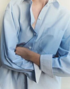 Cotton Oxford Oversized Water Mill Shirt -Lafayette 148 Store mbdy1r 2c81 oxford blue multi elevated