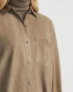 Paperfine Suede Oversized Shirt 8 Paperfine Suede Oversized Shirt -Lafayette 148 Store mbdy1r l926 concrete detail