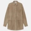 Paperfine Suede Oversized Shirt -Lafayette 148 Store mbdy1r l926 concrete flat