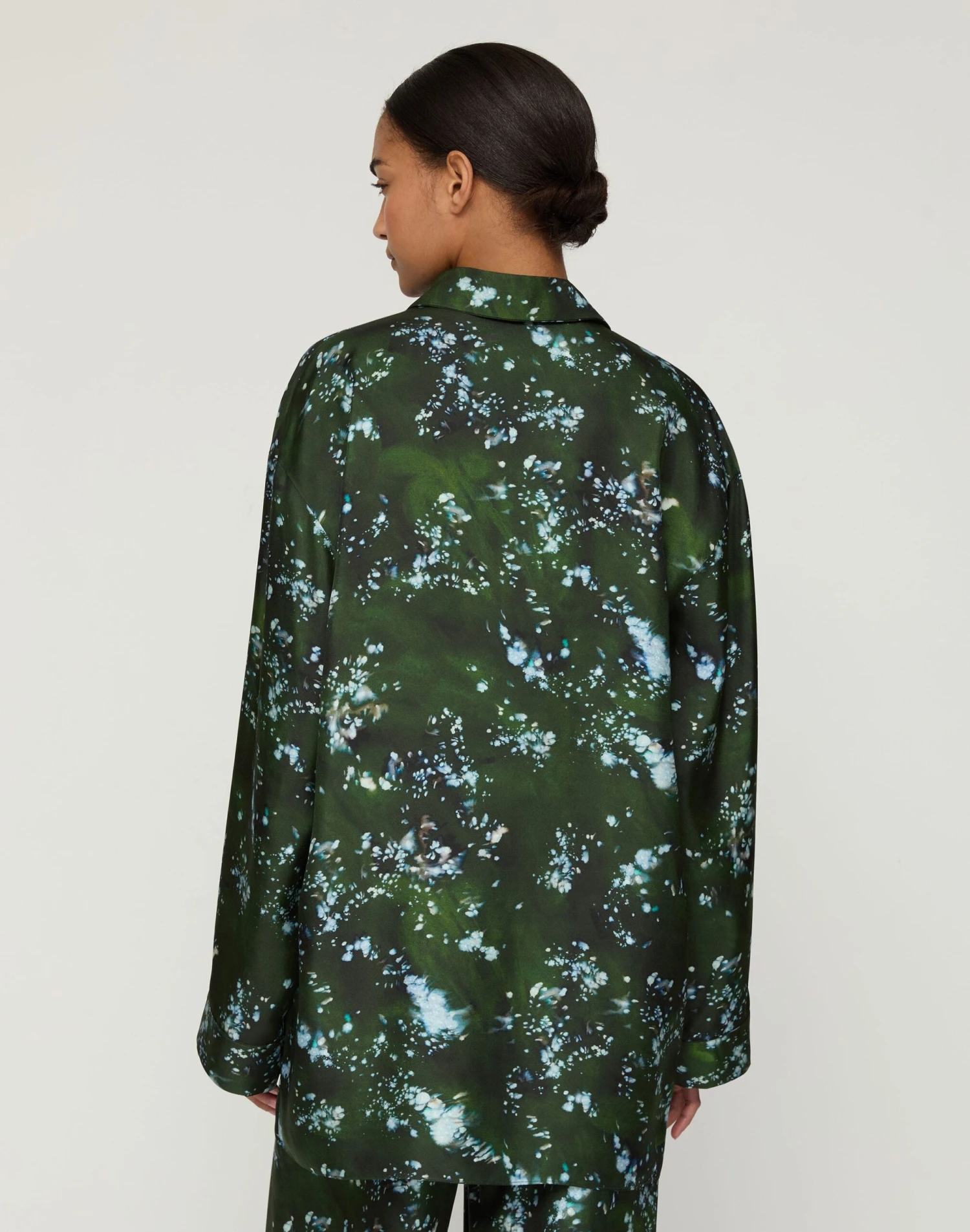 Splattered Glaze Print Silk Twill Oversized Blouse 5 Splattered Glaze Print Silk Twill Oversized Blouse - Image 5