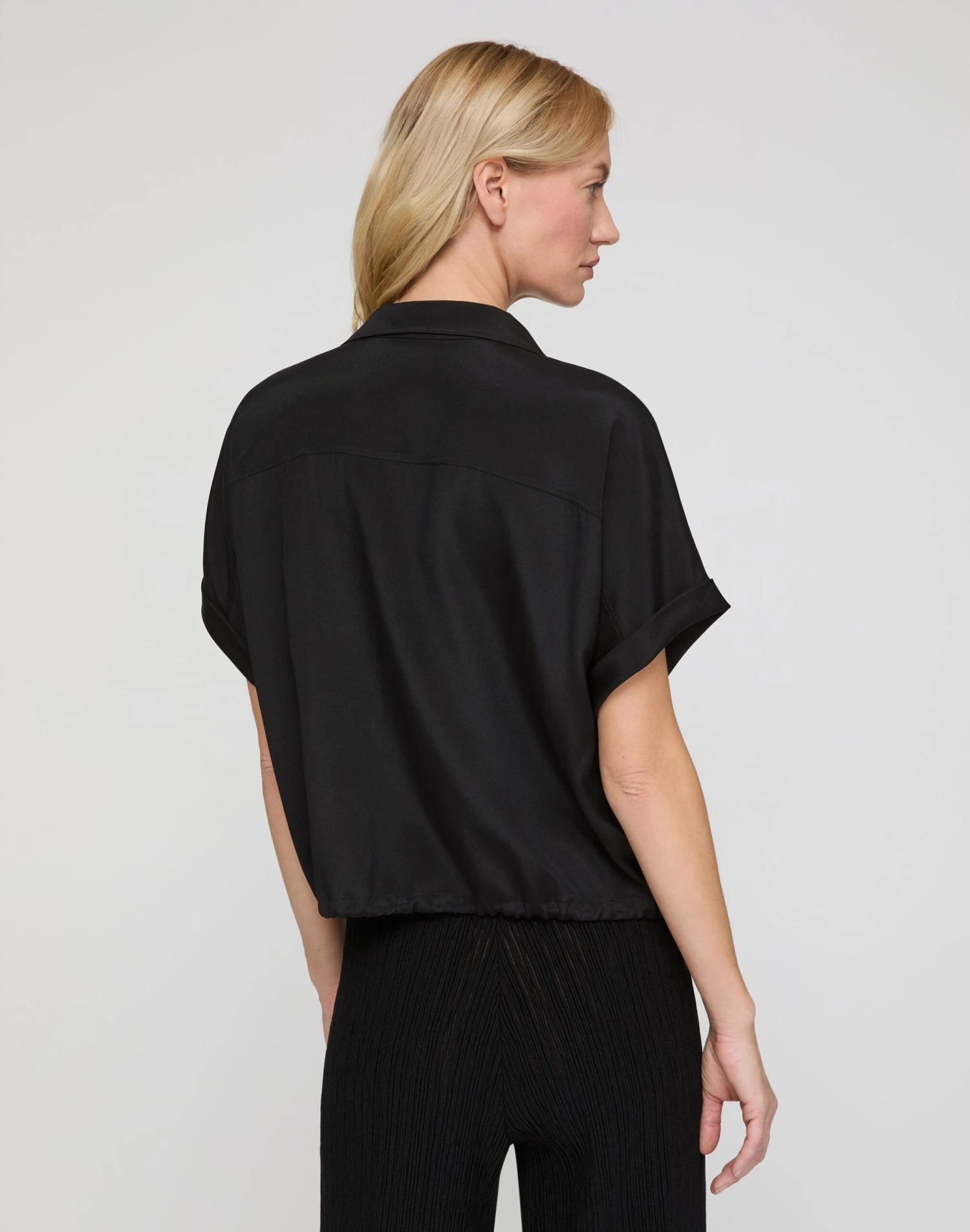 Organic Silk Stretch Georgette Zip Front Blouse 5 Organic Silk Stretch Georgette Zip Front Blouse - Image 5