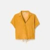Paperfine Suede Short Sleeve Zip Front Blouse -Lafayette 148 Store mbfd8r l926 golden glaze flat