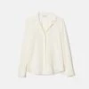 Organic Silk Stretch Georgette Collared Blouse -Lafayette 148 Store mbfg6r 1u40 cloud flat