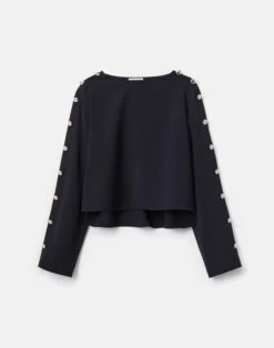 Responsible Finesse Crepe Button Sleeve Blouse