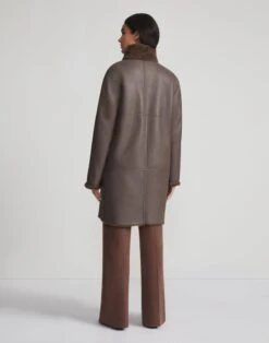 Shearling Reversible Funnel Collar Coat 12 Shearling Reversible Funnel Collar Coat -Lafayette 148 Store mcc07r f612 wood back