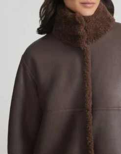 Shearling Reversible Funnel Collar Coat 11 Shearling Reversible Funnel Collar Coat -Lafayette 148 Store mcc07r f612 wood detail