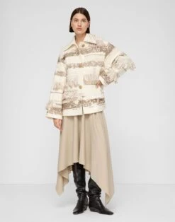 Interlace Jacquard & Handwoven Fringe Coat -Lafayette 148 Store mcc14e 2d09 cloud multi full