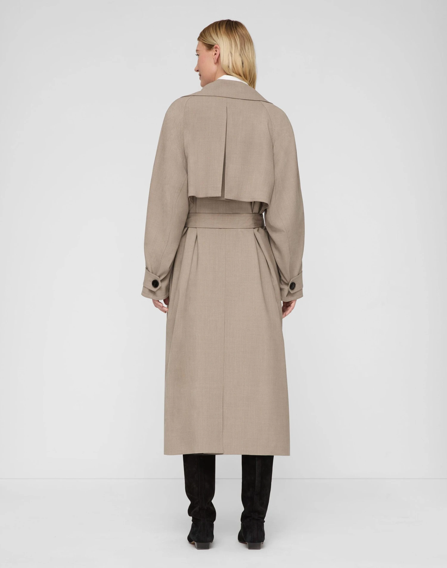 Responsible Stretch Wool Belted Oversized Trench Coat 4 Responsible Stretch Wool Belted Oversized Trench Coat - Image 4