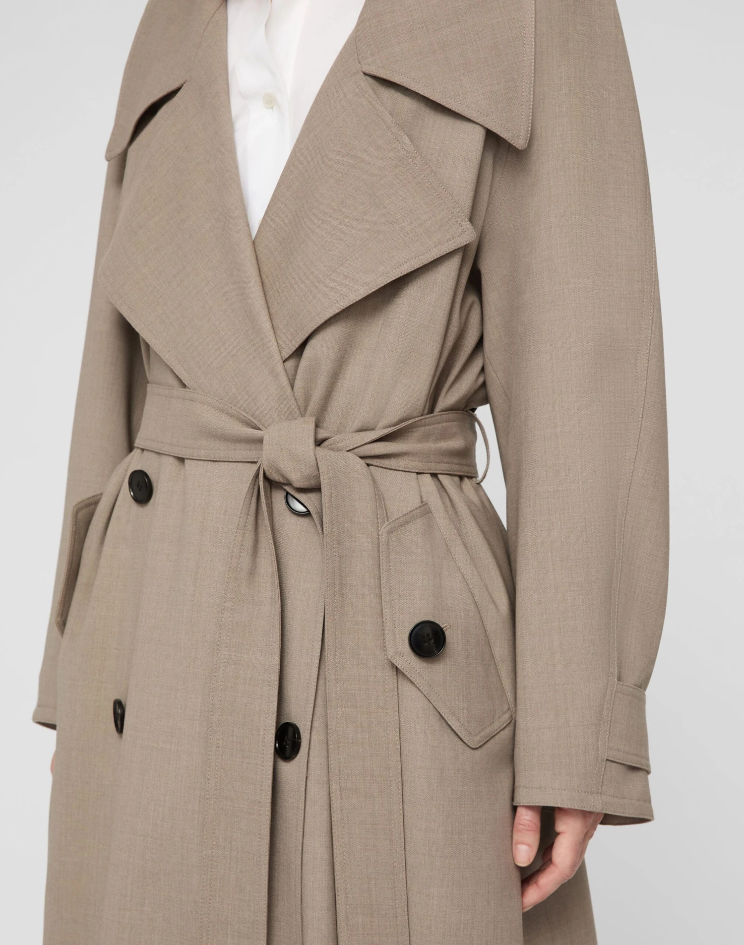 Responsible Stretch Wool Belted Oversized Trench Coat 3 Responsible Stretch Wool Belted Oversized Trench Coat - Image 3