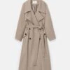 Responsible Stretch Wool Belted Oversized Trench Coat -Lafayette 148 Store mcc66r 2a38 hickory melange flat