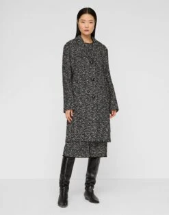 Wool-Cotton Bouclé Tweed Three Button Coat -Lafayette 148 Store mcc71h 2c95 black multi default