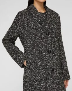 Wool-Cotton Bouclé Tweed Three Button Coat -Lafayette 148 Store mcc71h 2c95 black multi detail