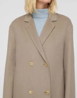 Wool-Cashmere Double Face Double Breasted Coat -Lafayette 148 Store mcc72r 5423 hickory detail