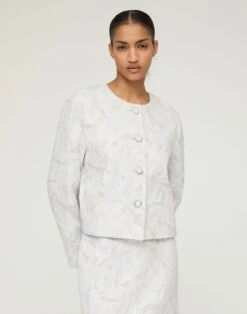 Speckled Glaze Jacquard Jacket -Lafayette 148 Store mjdm2r 2c75 pearl multi default