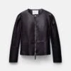 Nappa Leather Collarless Fitted Jacket -Lafayette 148 Store mjdp4h l485 ink flat