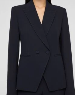 Responsible Finesse Crepe Double Breasted Blazer -Lafayette 148 Store mjdp6h 6147 ink detail