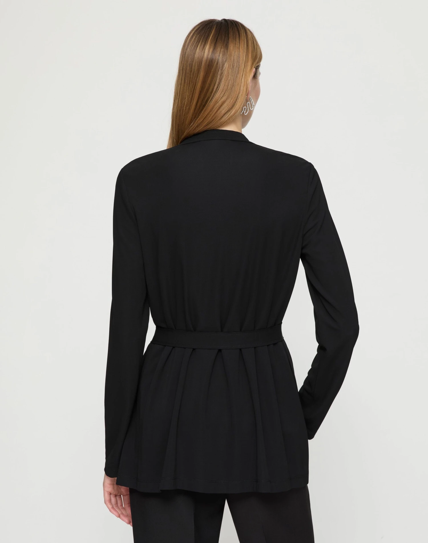 Matte Jersey V-Neck Belted Jacket 6 Matte Jersey V-Neck Belted Jacket - Image 6