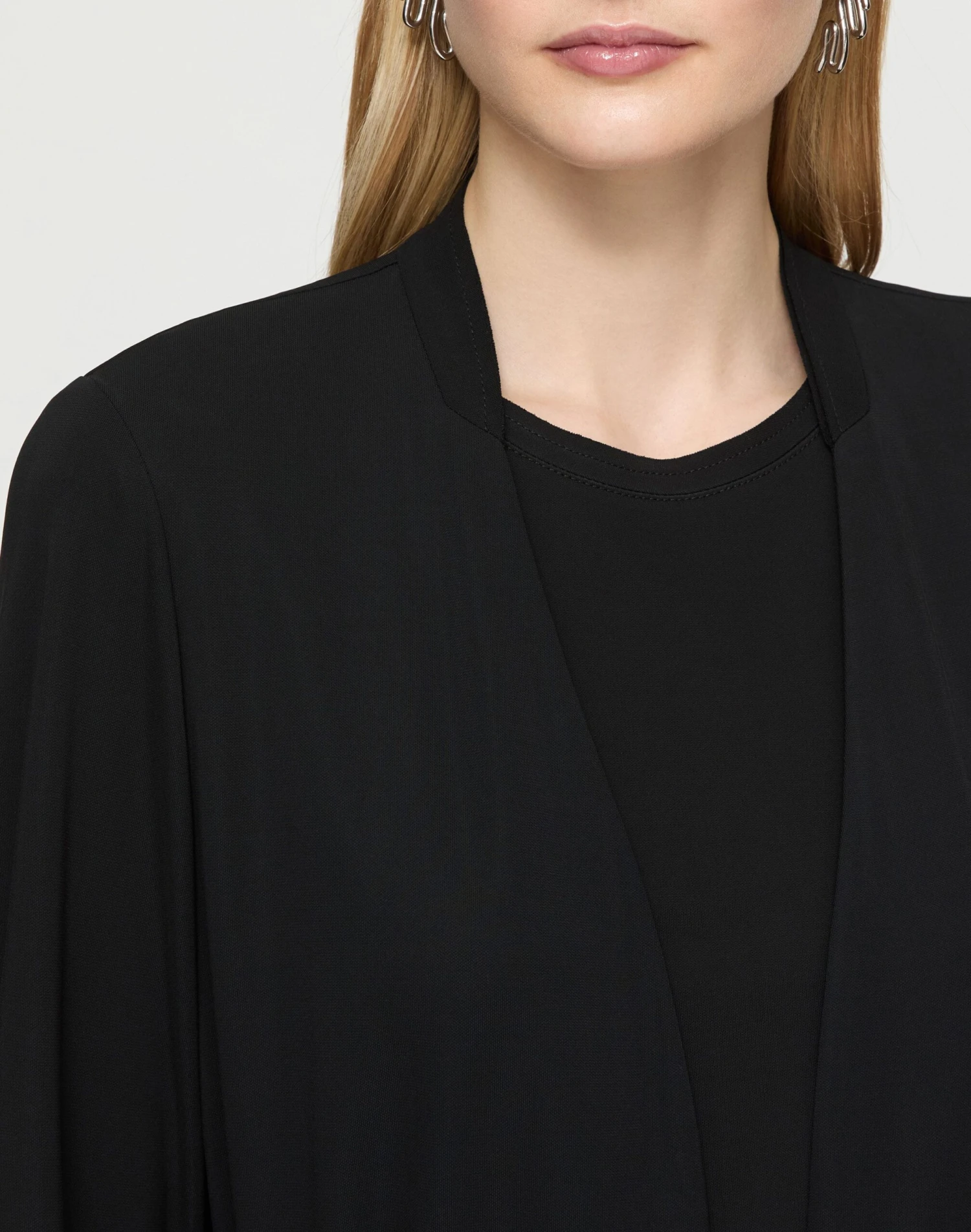 Matte Jersey V-Neck Belted Jacket 3 Matte Jersey V-Neck Belted Jacket - Image 3