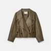Lightweight Lambskin Leather Cropped Oversized Trench Jacket -Lafayette 148 Store mjdu6h l427 garland green flat