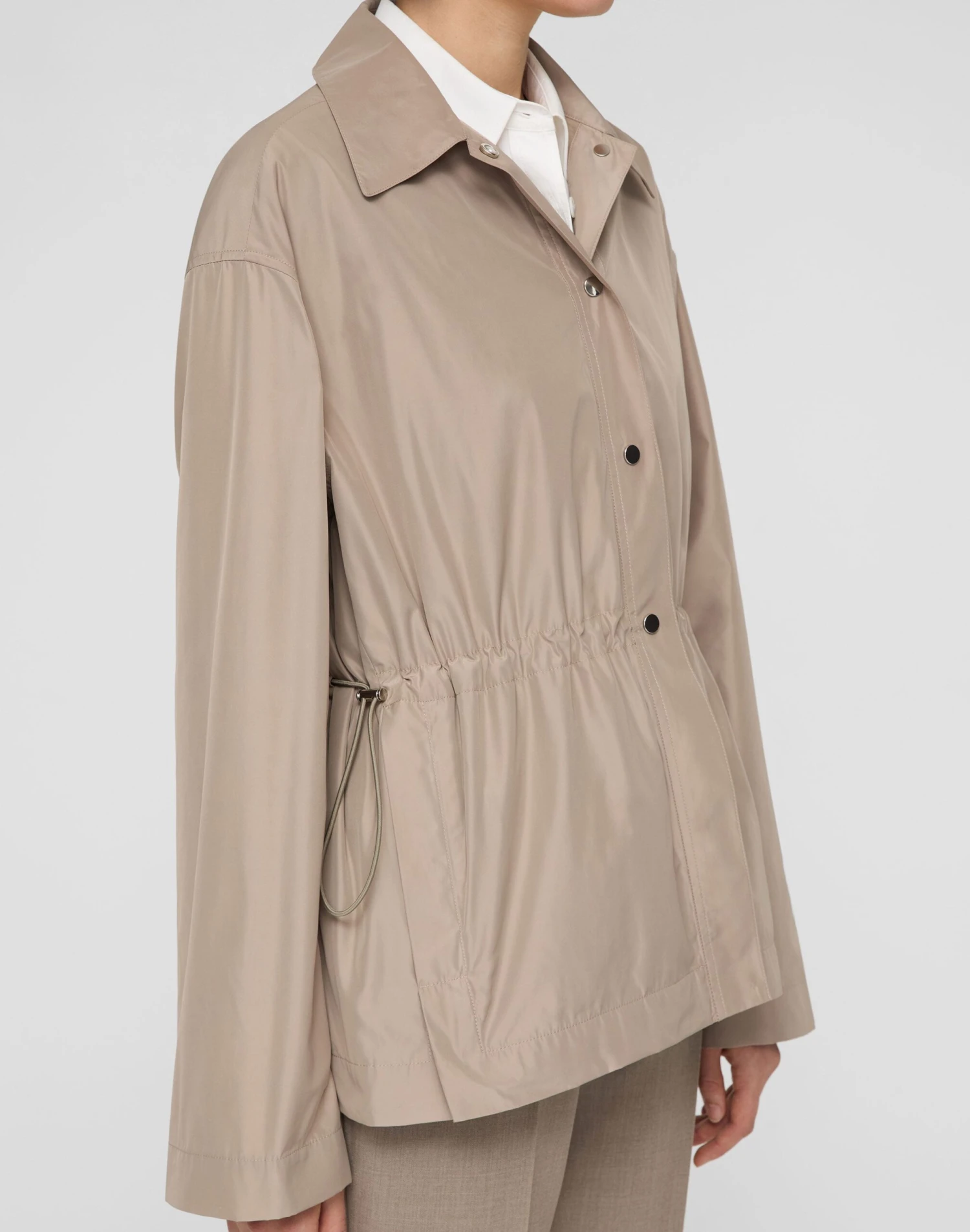 Tech Twill Gathered Waist Oversized Jacket 3 Tech Twill Gathered Waist Oversized Jacket - Image 3