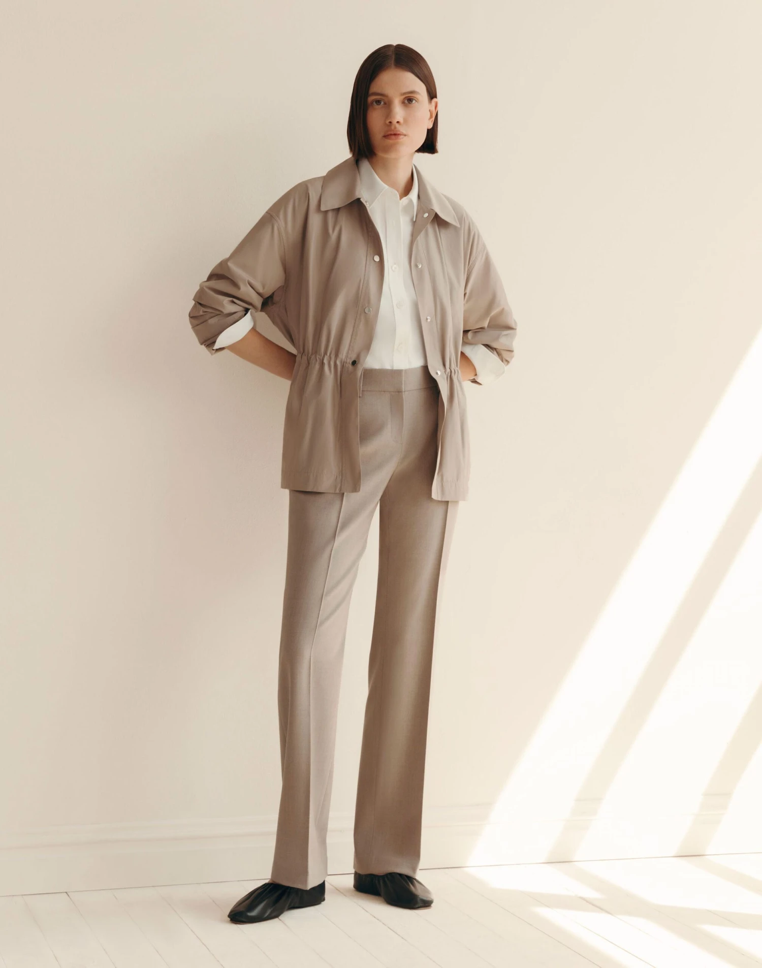 Tech Twill Gathered Waist Oversized Jacket 5 Tech Twill Gathered Waist Oversized Jacket - Image 5