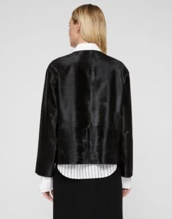 Calf Hair Patch Pocket Collarless Jacket -Lafayette 148 Store mjdw6r f036 black back