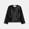 Calf Hair Patch Pocket Collarless Jacket -Lafayette 148 Store mjdw6r f036 black flat