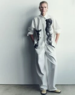 L148 Denim Wyatt Barrel Leg Jean -Lafayette 148 Store mpe54w 1r71 washed plaster elevated hover