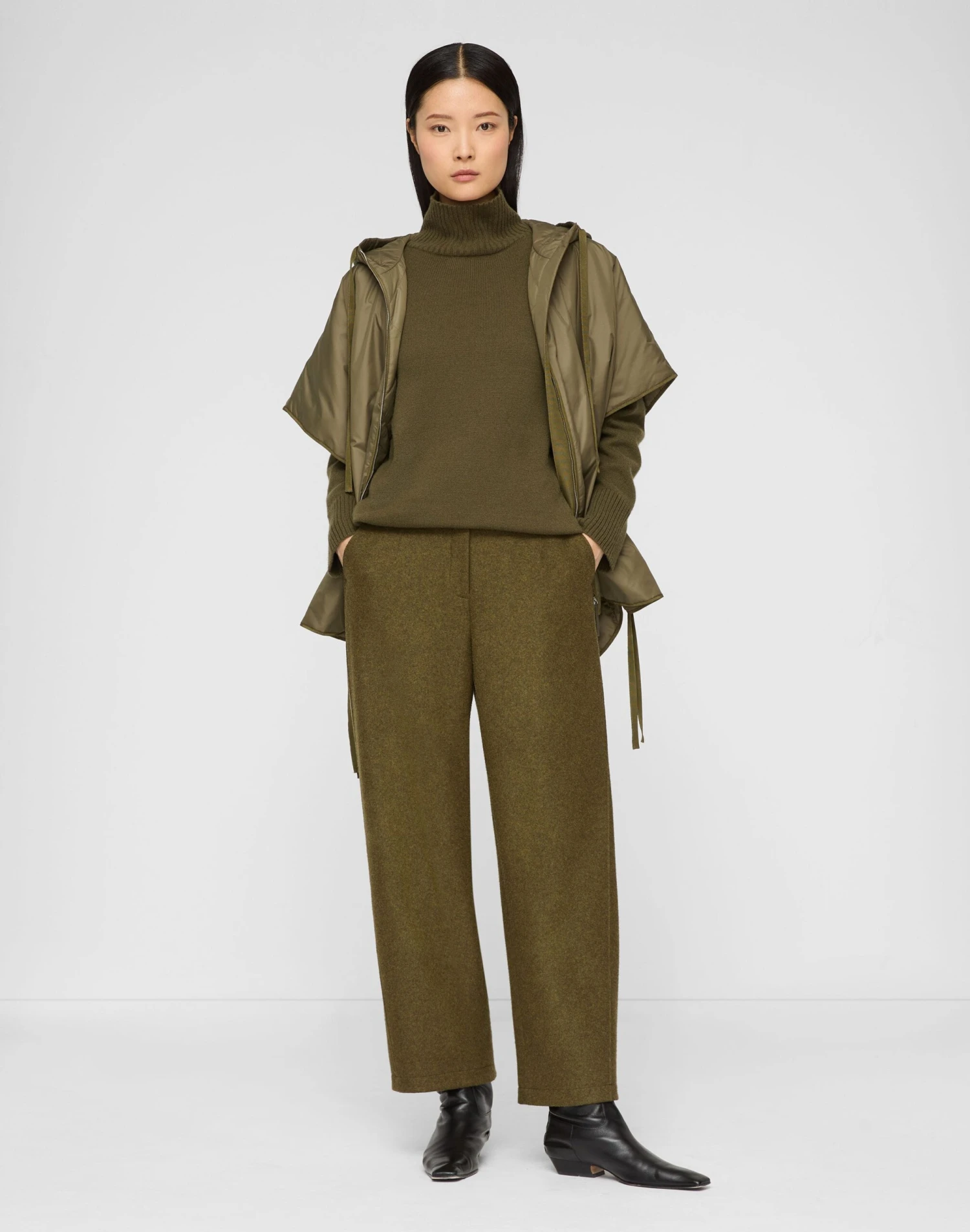 Wool-Cashmere Double Face Jersey Downing Barrel Leg Ankle Pant 5 Wool-Cashmere Double Face Jersey Downing Barrel Leg Ankle Pant - Image 5