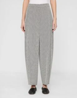 Fluid Houndstooth Jacquard Cooper Pleated Barrel Leg Ankle Pant -Lafayette 148 Store mpe72r 2d05 black multi default
