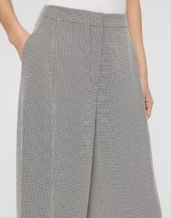 Fluid Houndstooth Jacquard Cooper Pleated Barrel Leg Ankle Pant -Lafayette 148 Store mpe72r 2d05 black multi detail