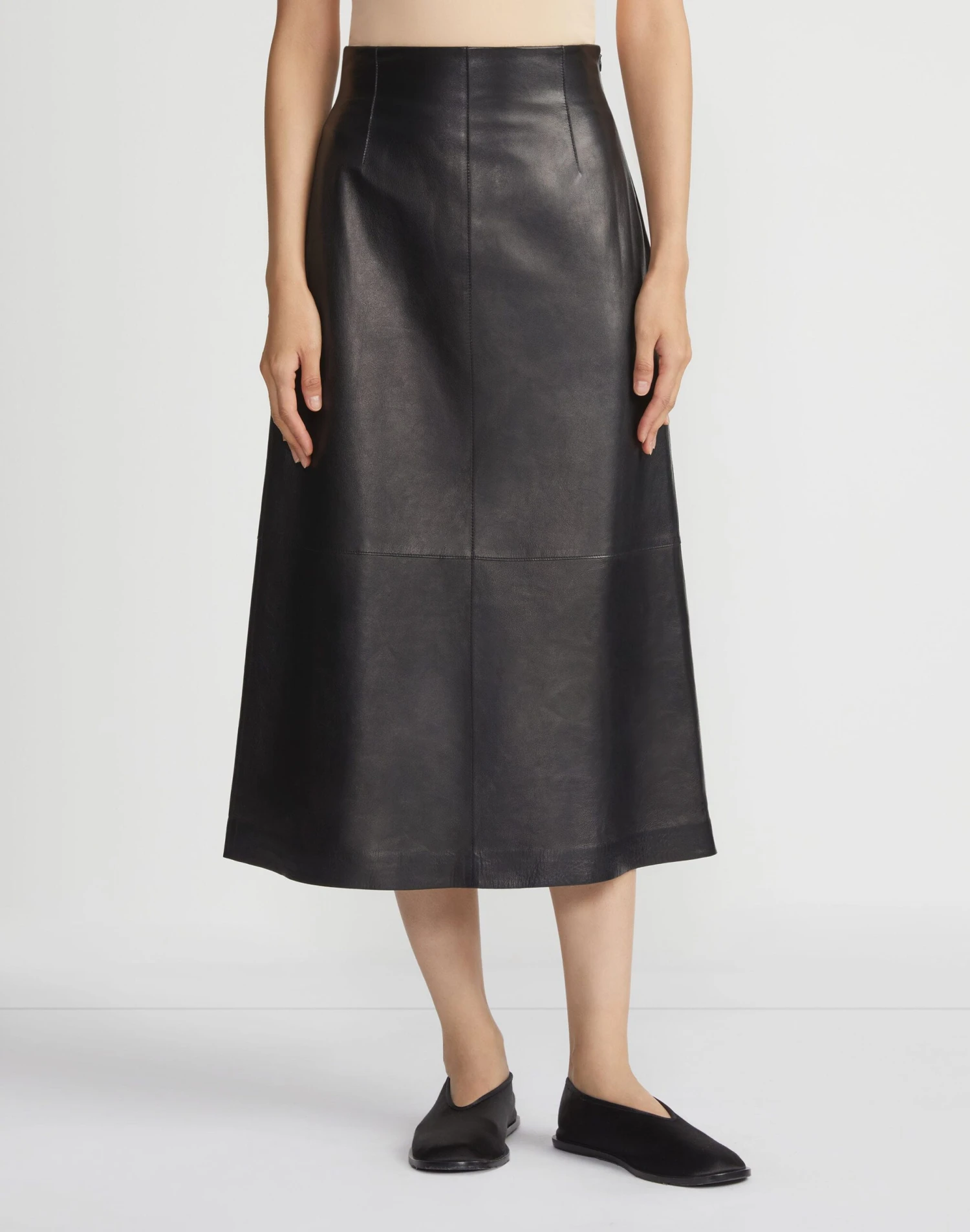 Nappa Lambskin Leather High-Waisted Skirt 2 Nappa Lambskin Leather High-Waisted Skirt - Image 2