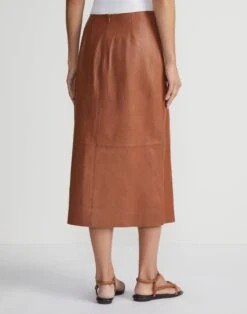 Nappa Lambskin Leather Asymmetric Panel Skirt 11 Nappa Lambskin Leather Asymmetric Panel Skirt -Lafayette 148 Store msp88r l485 copper back