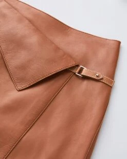 Nappa Lambskin Leather Asymmetric Panel Skirt 10 Nappa Lambskin Leather Asymmetric Panel Skirt -Lafayette 148 Store msp88r l485 copper detail2