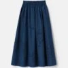 Hand Cutout Organic Cotton Poplin Midi Skirt -Lafayette 148 Store msq09e 1r48 lido blue flat