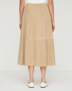 Paperfine Suede Midi Skirt -Lafayette 148 Store msr04r l926 clay back