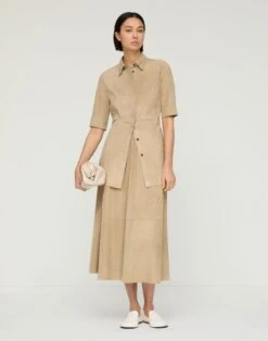 Paperfine Suede Midi Skirt -Lafayette 148 Store msr04r l926 clay full