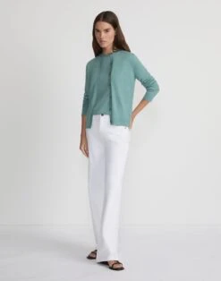 Fine Gauge Cashmere Cardigan -Lafayette 148 Store mwcz4r kc61 lagoon green full
