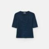 Fine Cotton-Silk Knit T-Shirt -Lafayette 148 Store mwec4r kkg2 lido blue flat