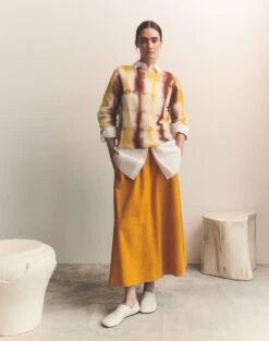 Hand Dyed Cashmere Crewneck Sweater -Lafayette 148 Store mwef1d kc04 red tile multi elevated hover